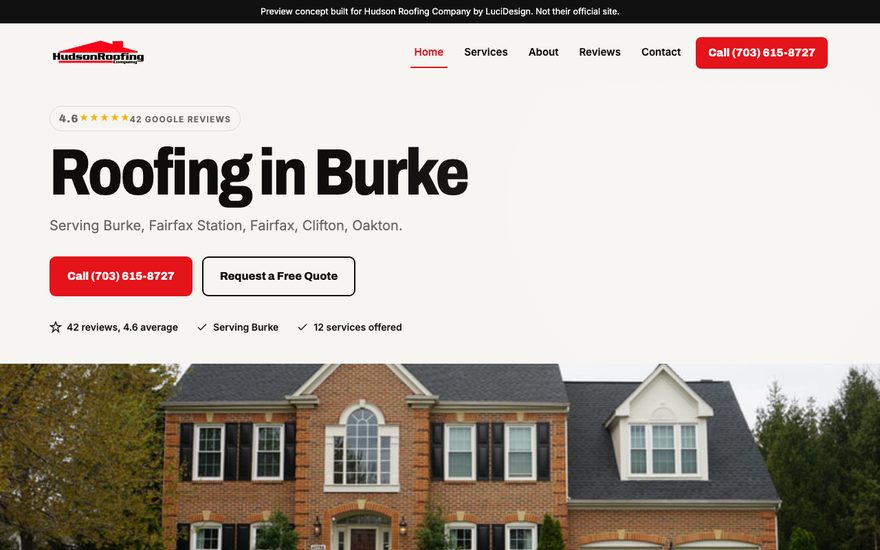 Hudson Roofing Company website