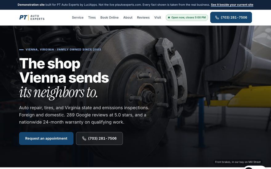 PT Auto Experts website build